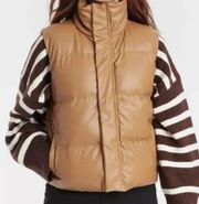 A New Day Faux Leather Puffer Vest