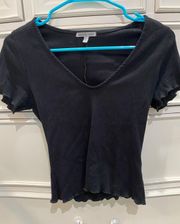 Black V Neck Top