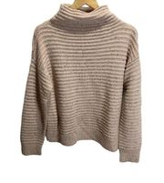 Madewell Belmont Mock Neck Wool Blend Ribbed Sweater Womens Size S Pink