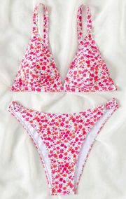 Random Printed Bikini Set With Circular Decor