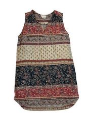 BeachLunchLounge Boho Dress Medium Women's Sleeveless Knee Length