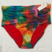 Raisins Bikini Bathing Suit Bottom 22W Swim Vibrant Painters Pallet Print