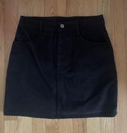 Black Denim Mini Skirt