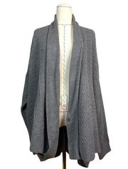 Verve Ami Cardigan Sweater Women's Gray 100% Acrylic Open Front Long Sleeves 3X