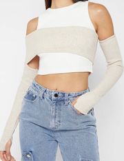Crop Top with Knitted Overlay