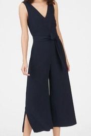 Club Monaco Blue Jumpsuit Akinya Jumpsuit Tie Waist Cropped size 4