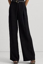 Purple Label Pants Womens 10x29  Black Wool Pleated Wide Leg USA