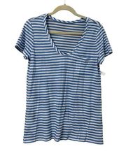 NWT CASLON STRIPED SCOOP NECK TEE