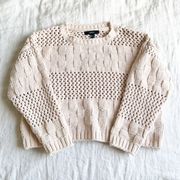 Beige Knit Oversized Sweater