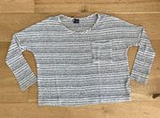 Sparkle & Fade Striped Sweater in Gray & White