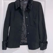ZARA  winter collection black wool blazer size 6 vintage