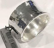 RLM Soho Hammered Silver Hinged Wide Bangle