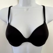 Chantelle Bra Womens 34B Black Modern Invisible Plunge Memory Foam Underwire