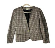 VTG Leslie Fay Wool Blend Plaid Ladies Sophisticated Nostalgic Blazer SZ 6P