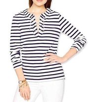 kate spade nautical striped lace up long sleeve shirt