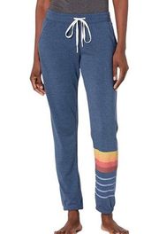 PJ Salvage Women’s Loungewear Stay Cozy Banded Pant Blue Jogger Size Large