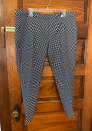 Womens Checkerd Dress Pants 14 Black High Rise Pockets Diamond