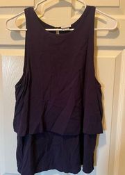 All For Color Dark Blue Size L Sleeveless Dress Shirt