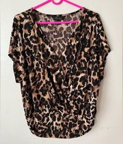 Thalia Soto Women’s Cheetah Leopard Print Blouse Size M EUC