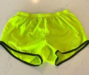 Nike  Dri-Fit Neon Yellow Black Athletic Shorts Size Women's Small