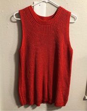 Philosophy Women's Orange Thick Knit Sweater Tank Top Large