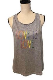 Rae Dunn grey size medium Love Is Love tank top.