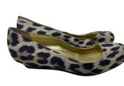 Stella McCartney Satin Leopard Print Wedges Size 36.5 6