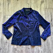 Impressions Vintage Y2K iridescent blouse with velvet florals -  [H3R]