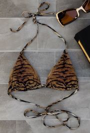 Tiger Print Bikini Top