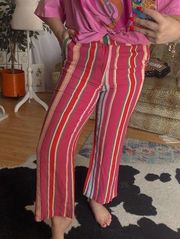 Free People  striped multicolor cropped pants