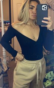 Long Sleeve Deep V Bodysuit 