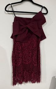 Soieblu burgundy bow front Lace Dress 