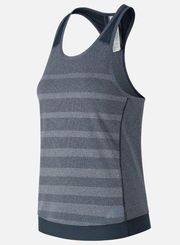 New Balance Navy Blue Stripe Mesh Racerback Tank Top Medium