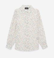 The Kooples heart patterned‎ White Long-Sleeve Button Blouse Shirt Size 2 US M