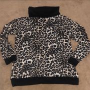 Leopard Print Turtleneck Top