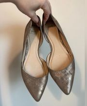 Marc Fisher Sunny D’Orsay Metallic Flats 6M