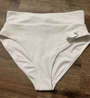 White High Waisted Bikini Bottoms