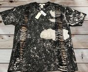 Women's "Gilded Intent" NWT XL Black & White Front Splits, Soft Fabric‎