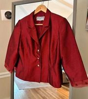 Jessica Howard Petite Red Formal Button Up Jacket