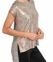 Dantelle Metallic Shimmer High Low Cap Sleeve Top Large