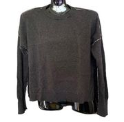 RARE  Alignment Cashmere-Blend Dark Gray Metallic Gold Sweater