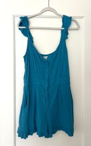 Blue Ruffle Romper