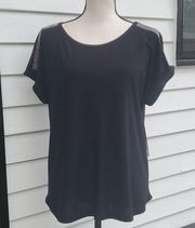 NWT Love Scarlett Cuffed Short Sleeve Top with Rhinestone Detail