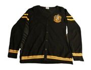 Harry Potter Hufflepuff Black and Yellow Cardigan Sweater Size S