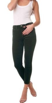 Margot Velvet Army Green High Rise Skinny Ankle Jeans Size 26