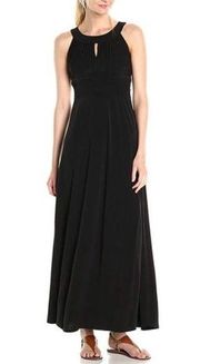 Sangria Black Halter Maxi Dress Sleeveless Formal Cocktail Dress Size 14