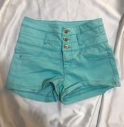 Mint Blue High Waisted Shorts 