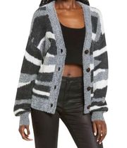 NWT! Leith Zebra Stripe Cardigan in Black Zebra Jacquard - Size Large