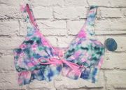 NEW Decree Women's Size XS Front Tie Bikini Swimsuit Top Separate Tie-Dye