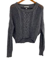 Decree Women’s Cable Open Knit Cropped Sweater